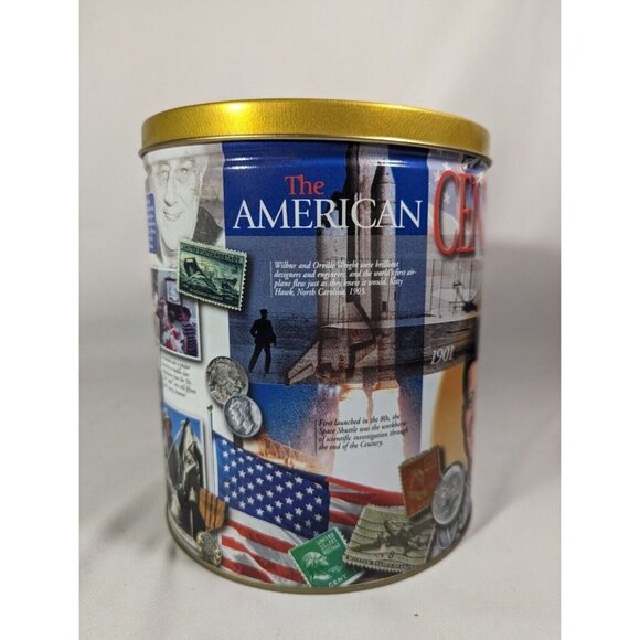 The American Century Tin Advertising Trail's End Storage Can Eagle Gold Lid VTG - Picture 4 of 7